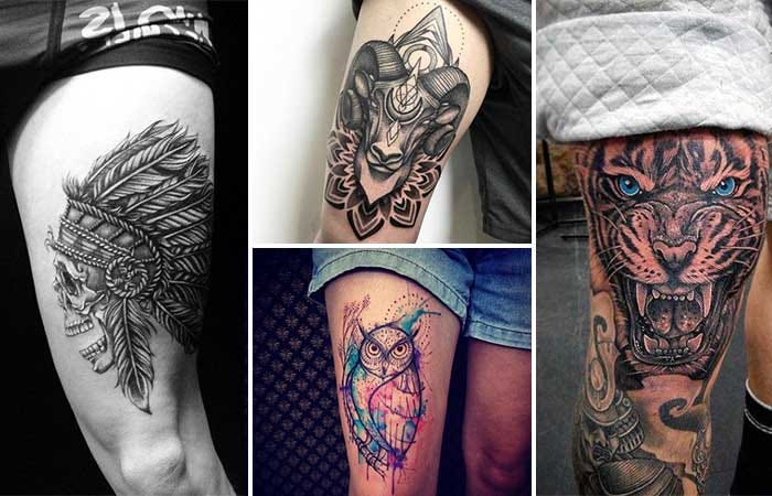 upper thigh tattoos male