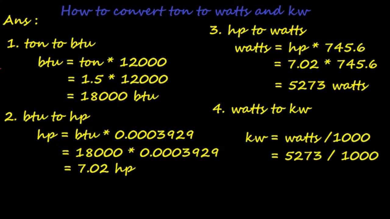 convert btu to kw