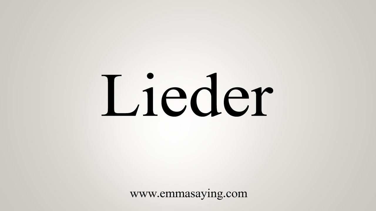 lieder pronunciation