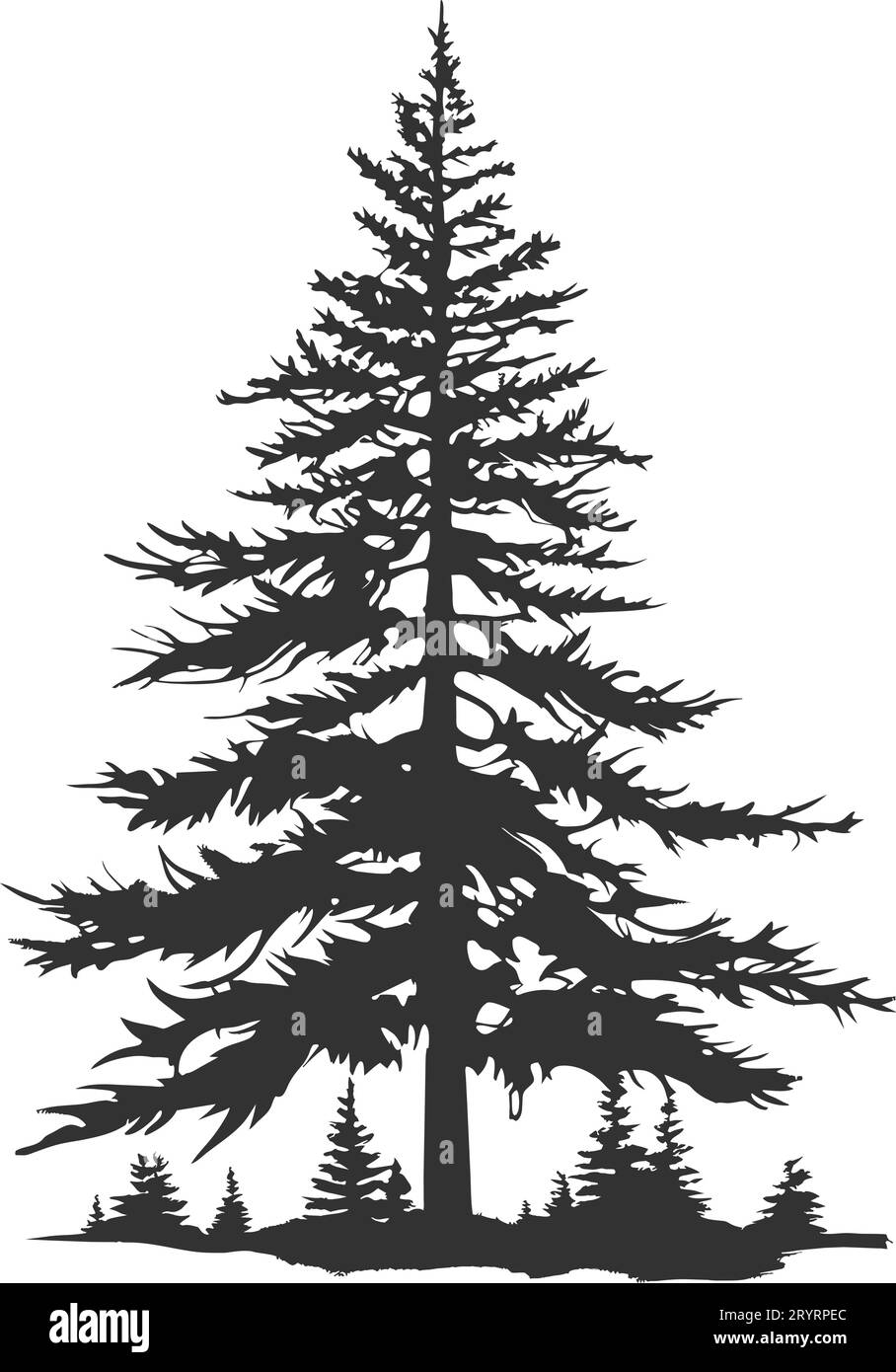 pine tree silhouette tattoo