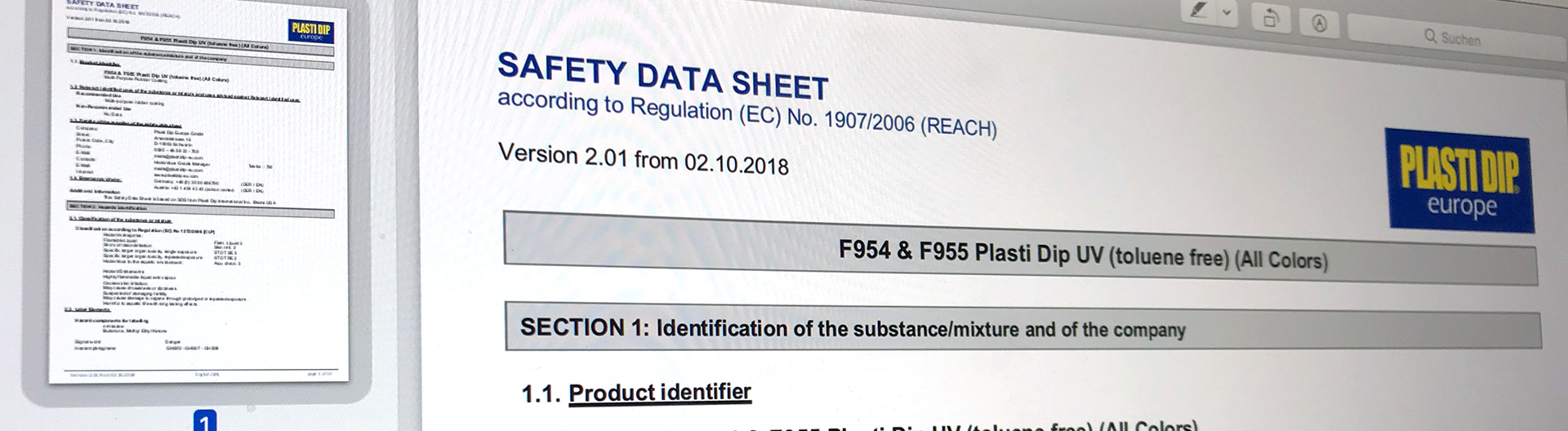 plasti dip safety data sheet