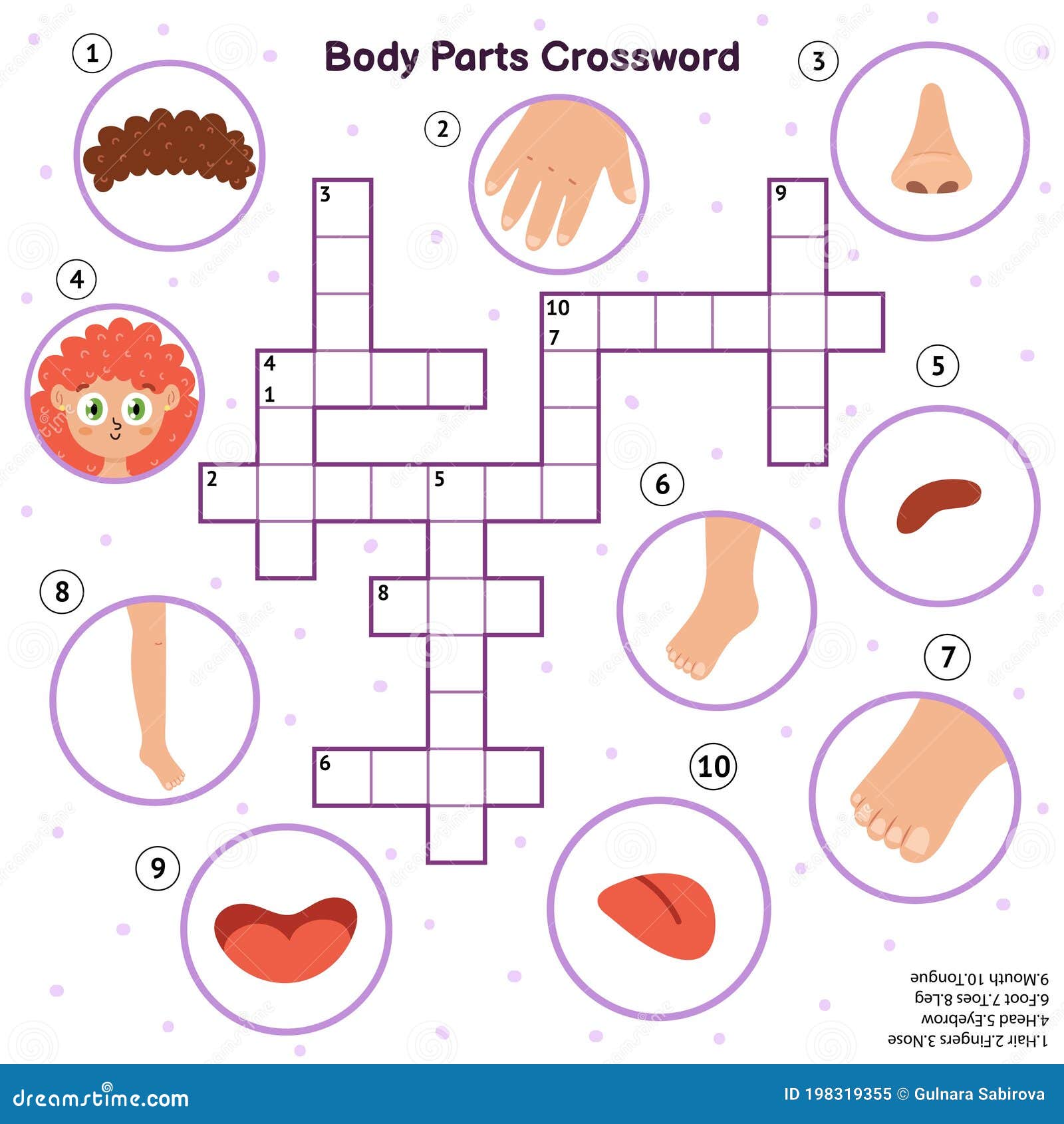 body parts crossword