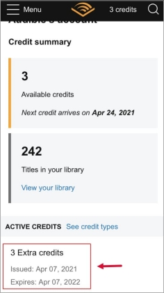 do audible credits expire