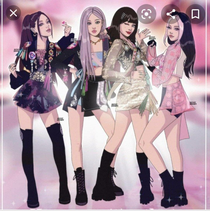 black pink en anime