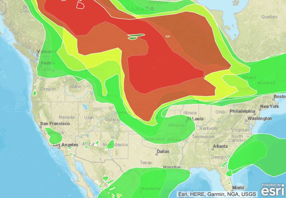 canada fires smoke map