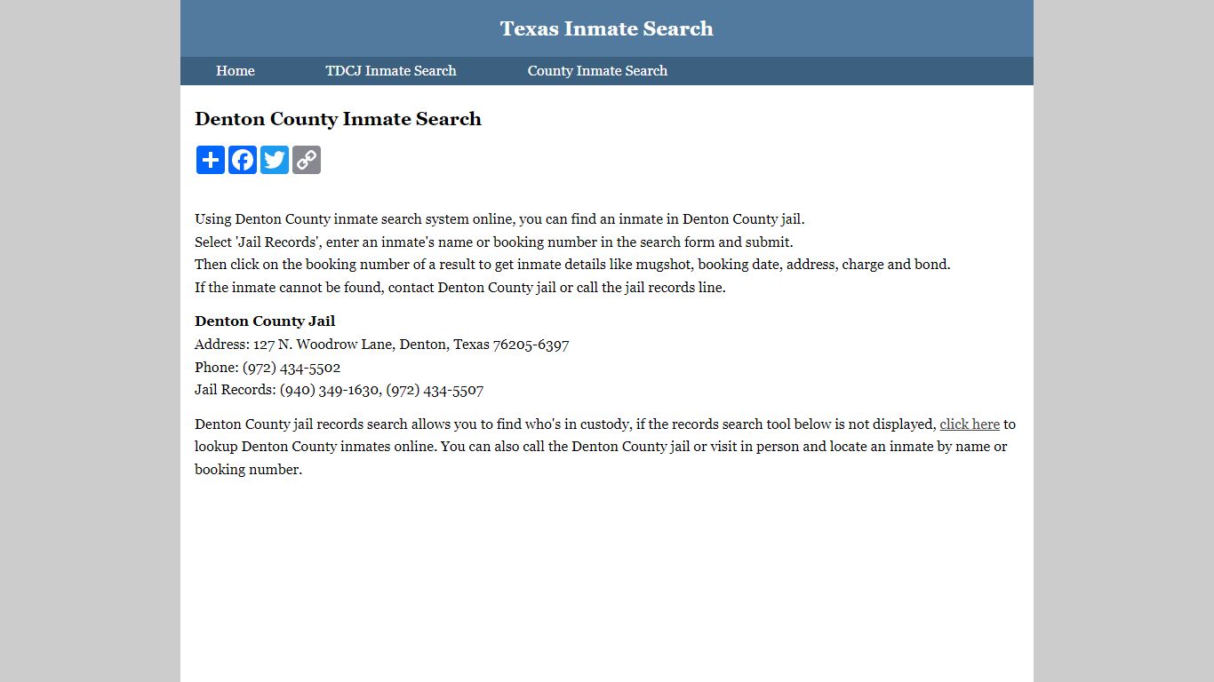 denton county jail custody report