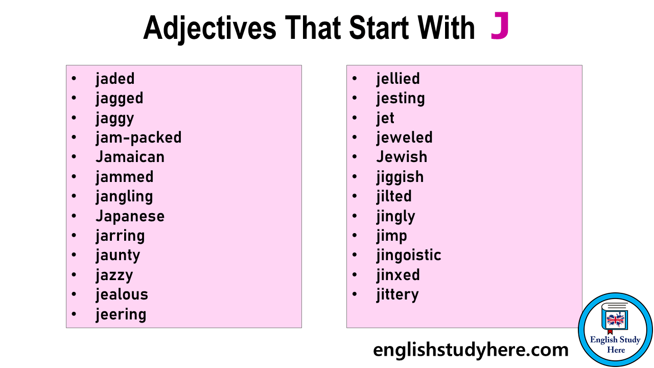 adjective beginning with j