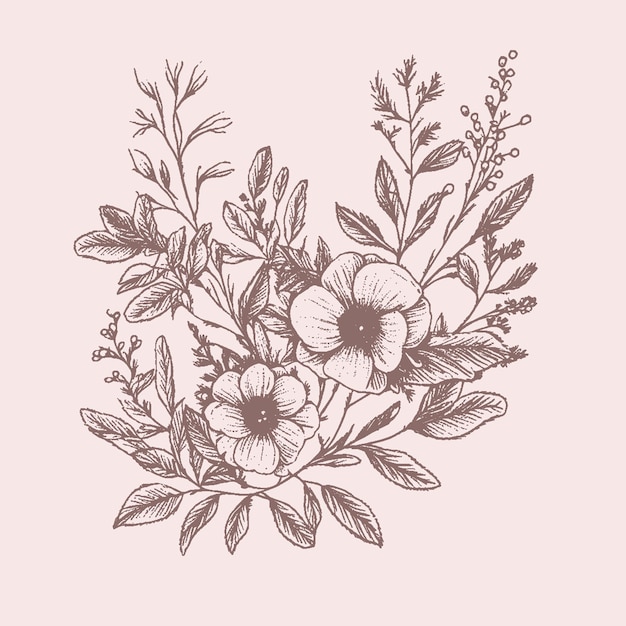 aesthetic flowers drawing