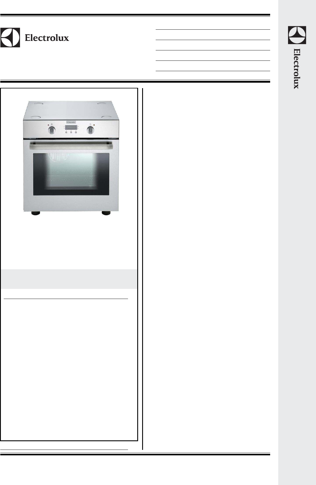 electrolux oven manual