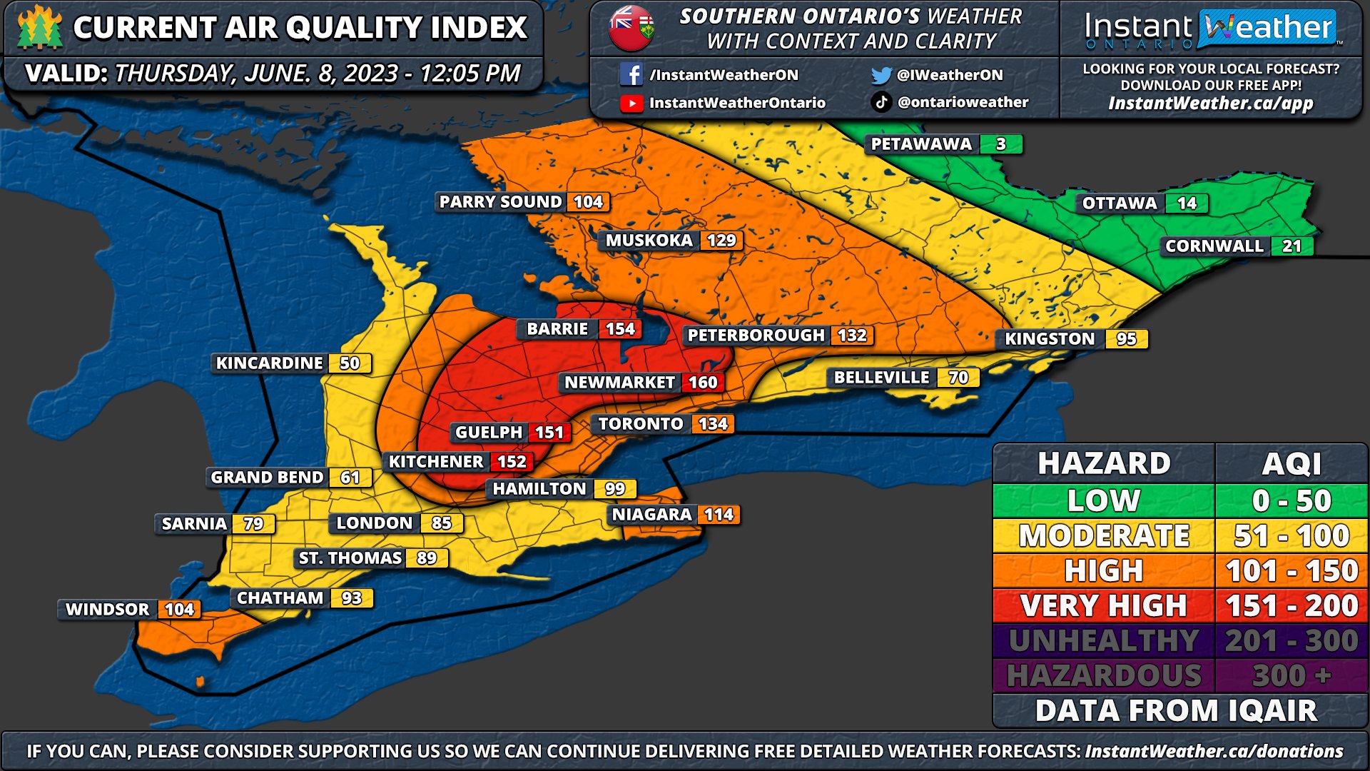 air quality index map ontario