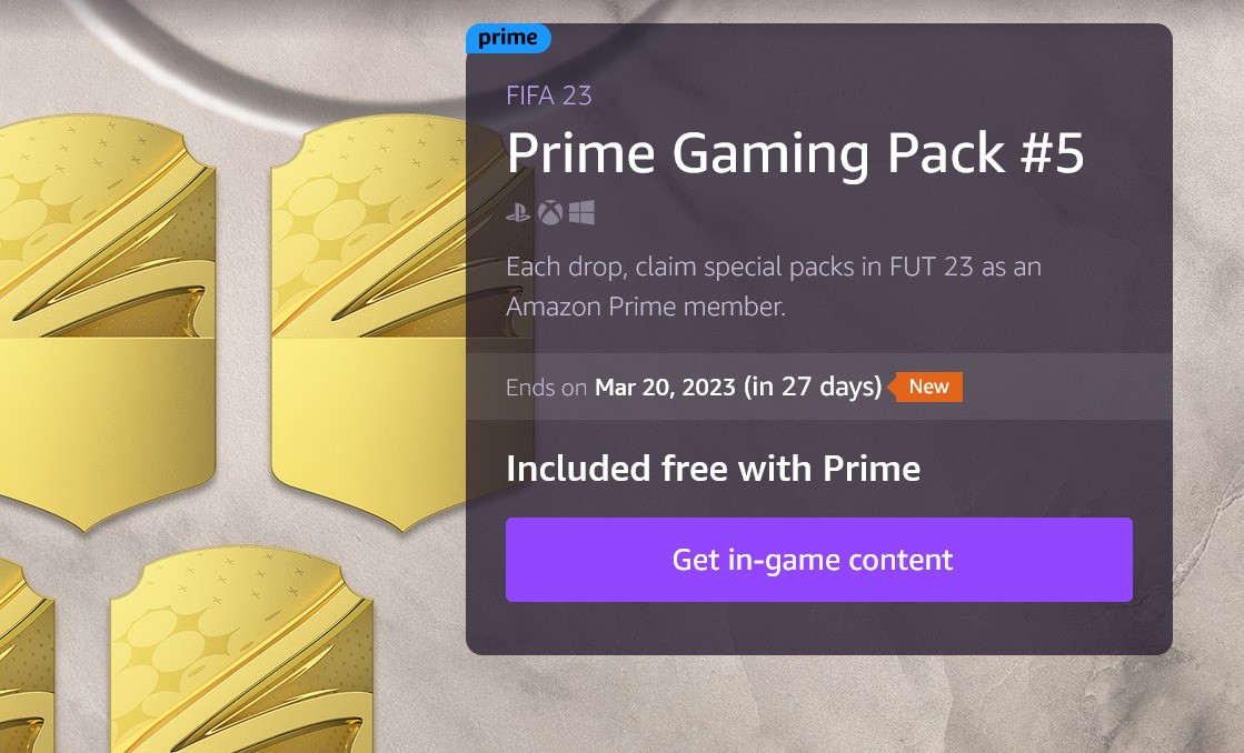 amazon prime gaming pack fifa 23