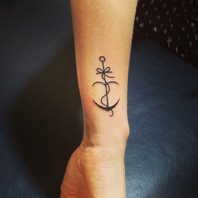 anchor on wrist tattoo