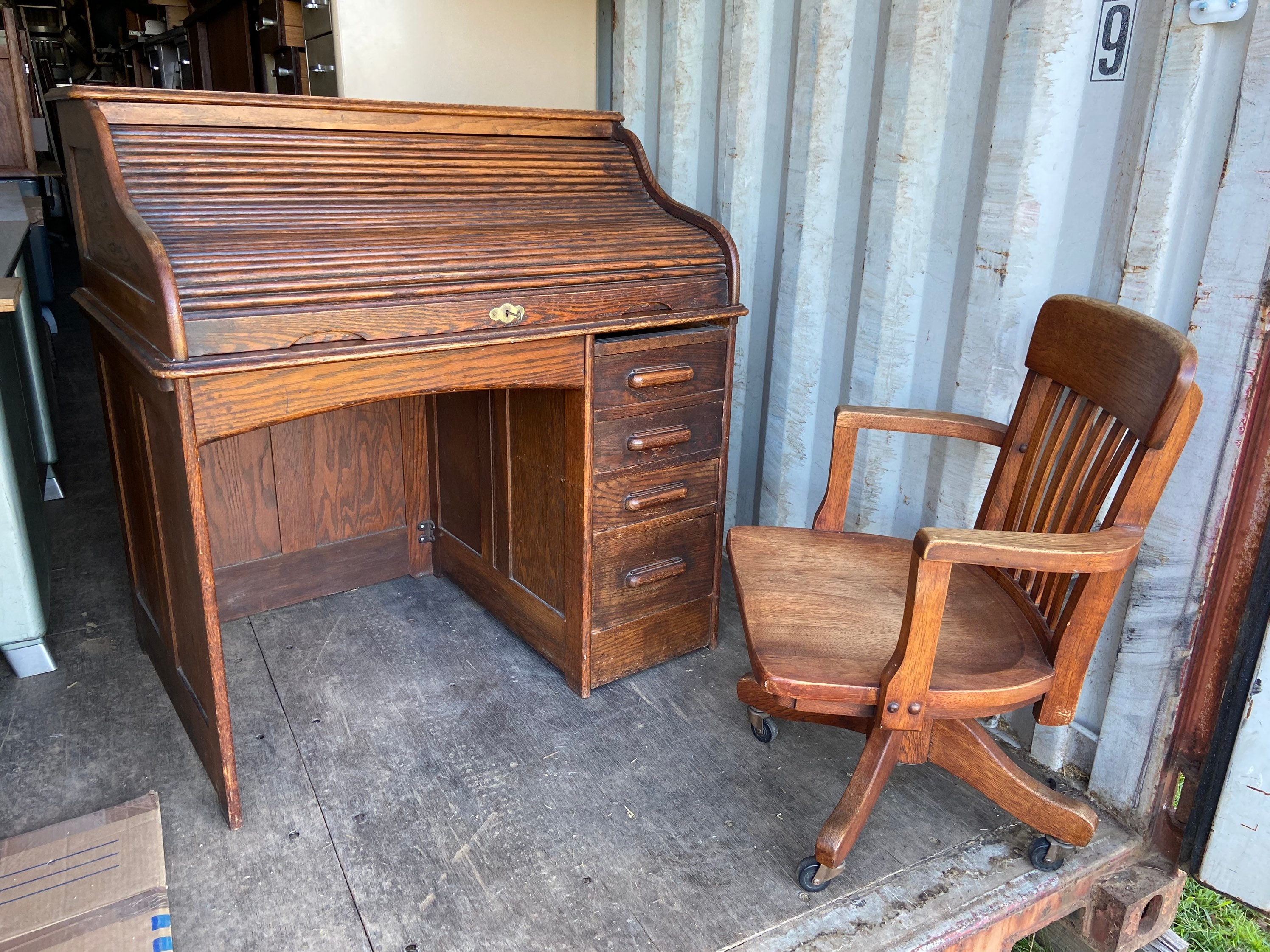 antique roll top desk oak