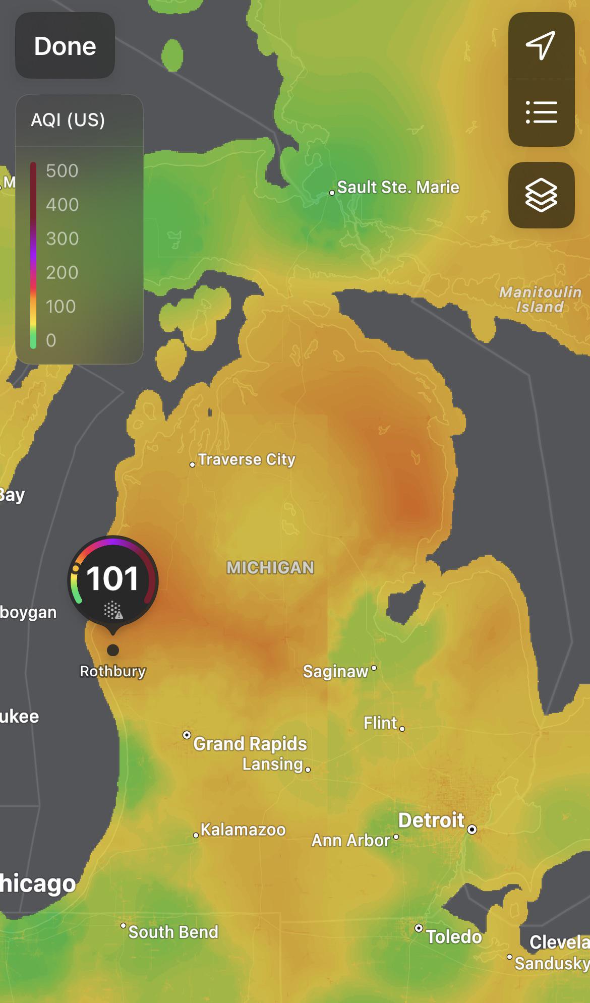 aqi michigan map