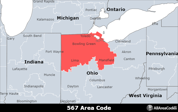 area code 567 ohio