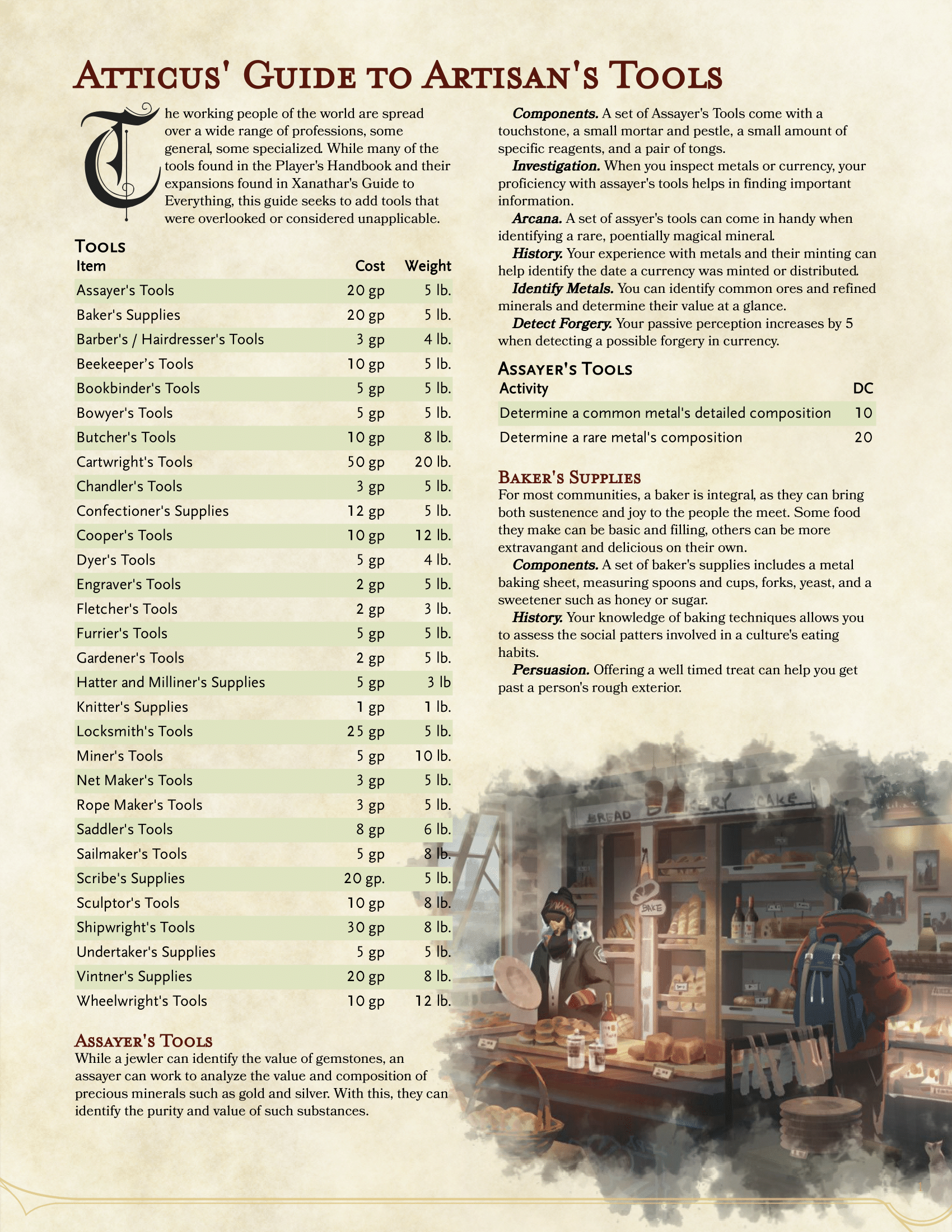 artisans tools 5e