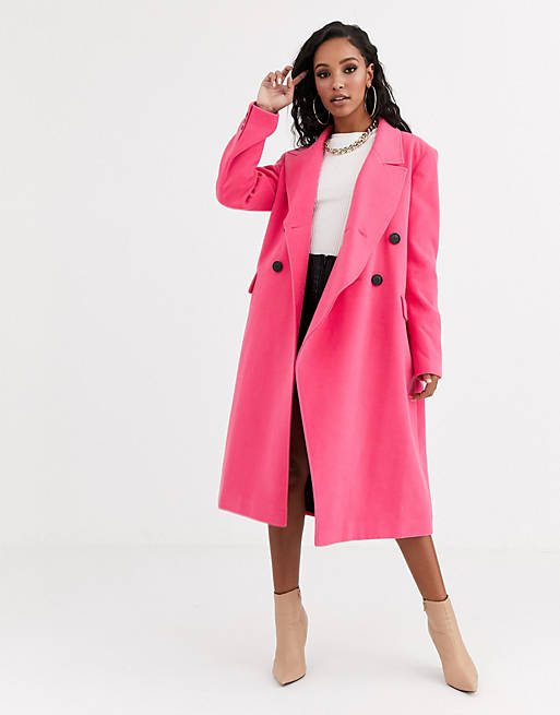 asos pink coat