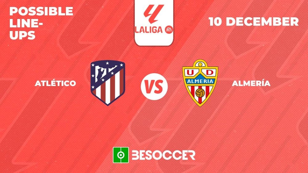 atlético madrid vs ud almería lineups