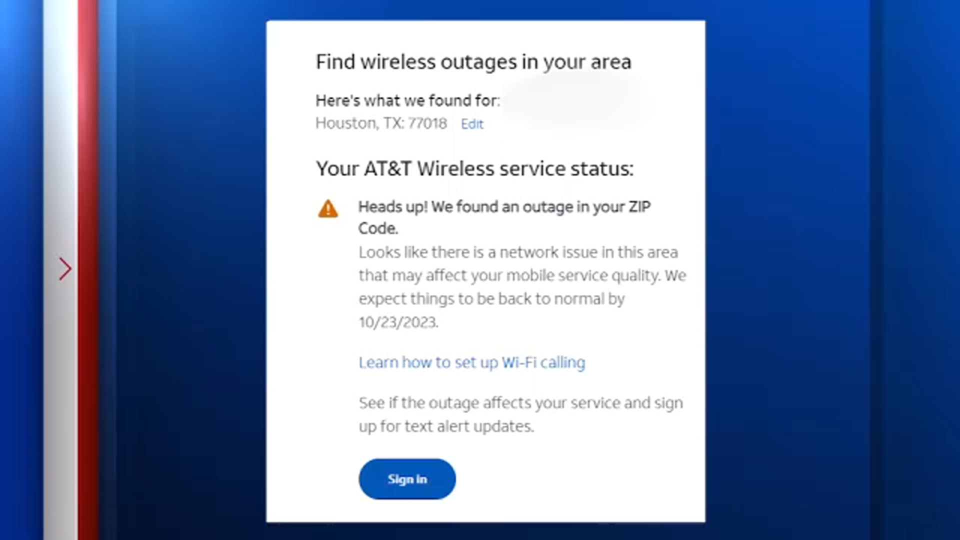 att network outages