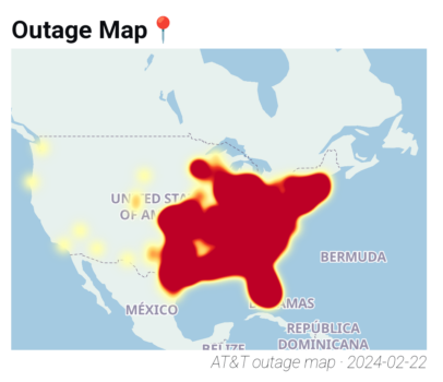 at&t outage map