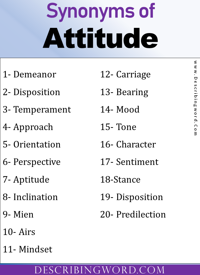 attitude synonyms