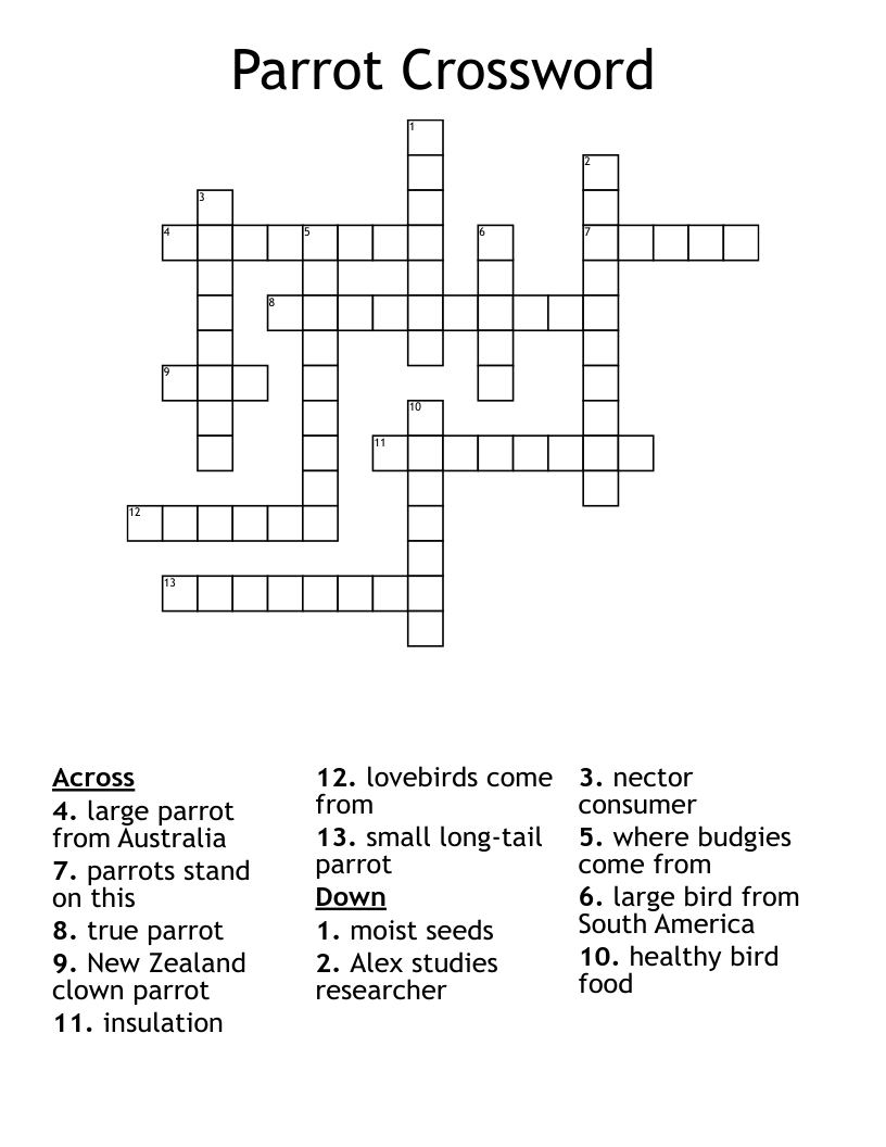 australian parrot crossword clue