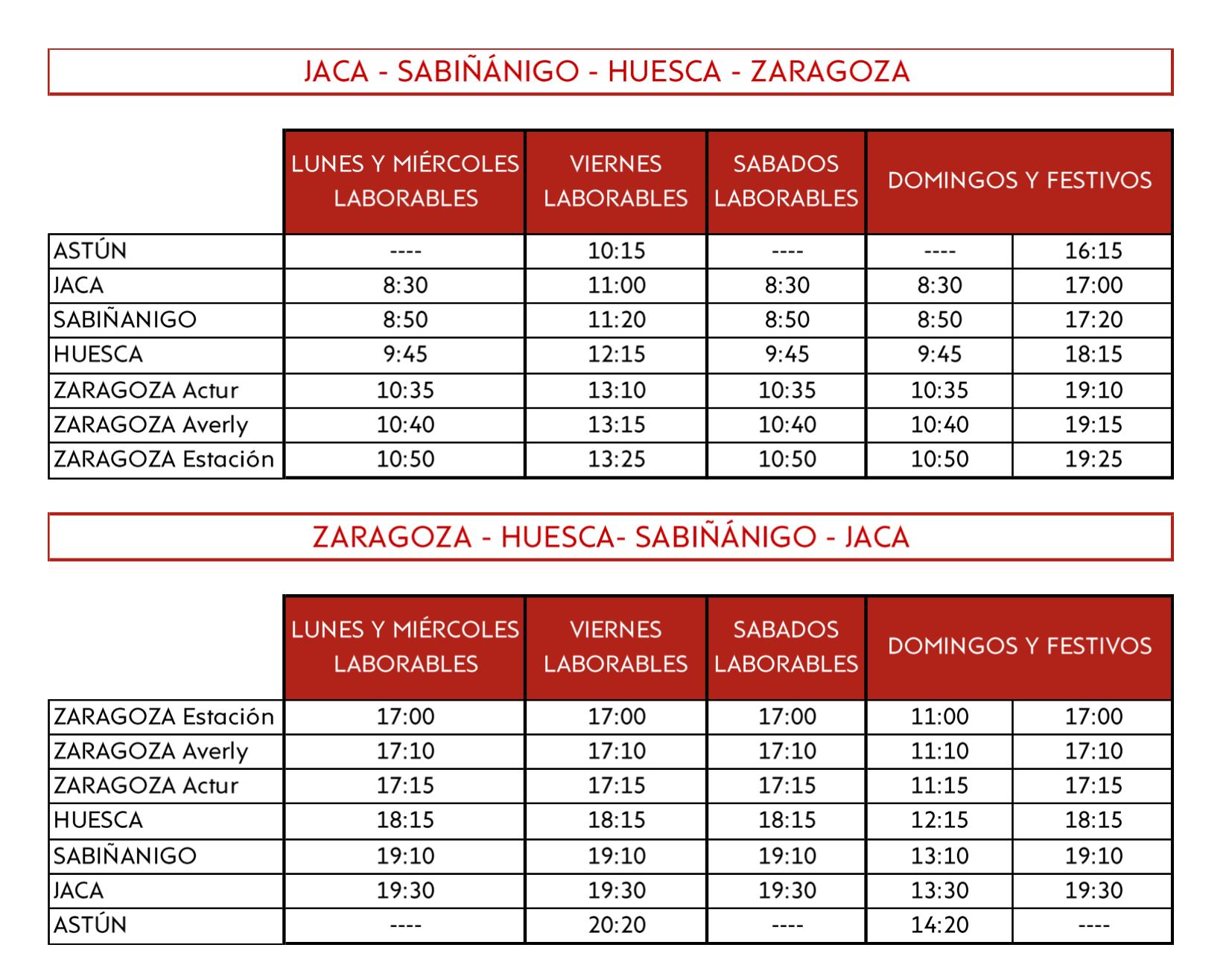 autobus sabiñanigo zaragoza