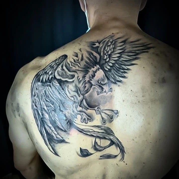 ave fenix tatuaje espalda