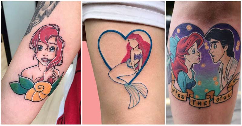 little mermaid with tattoos