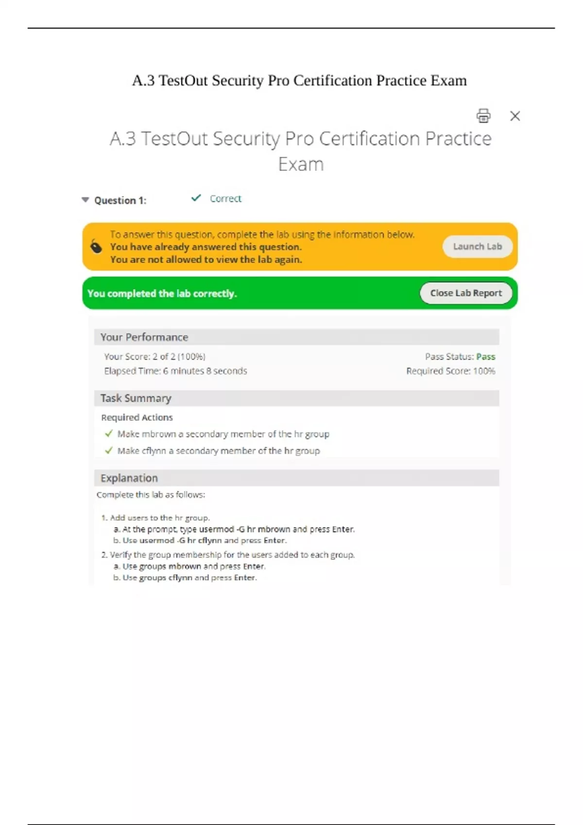 a.3 testout security pro certification practice exam