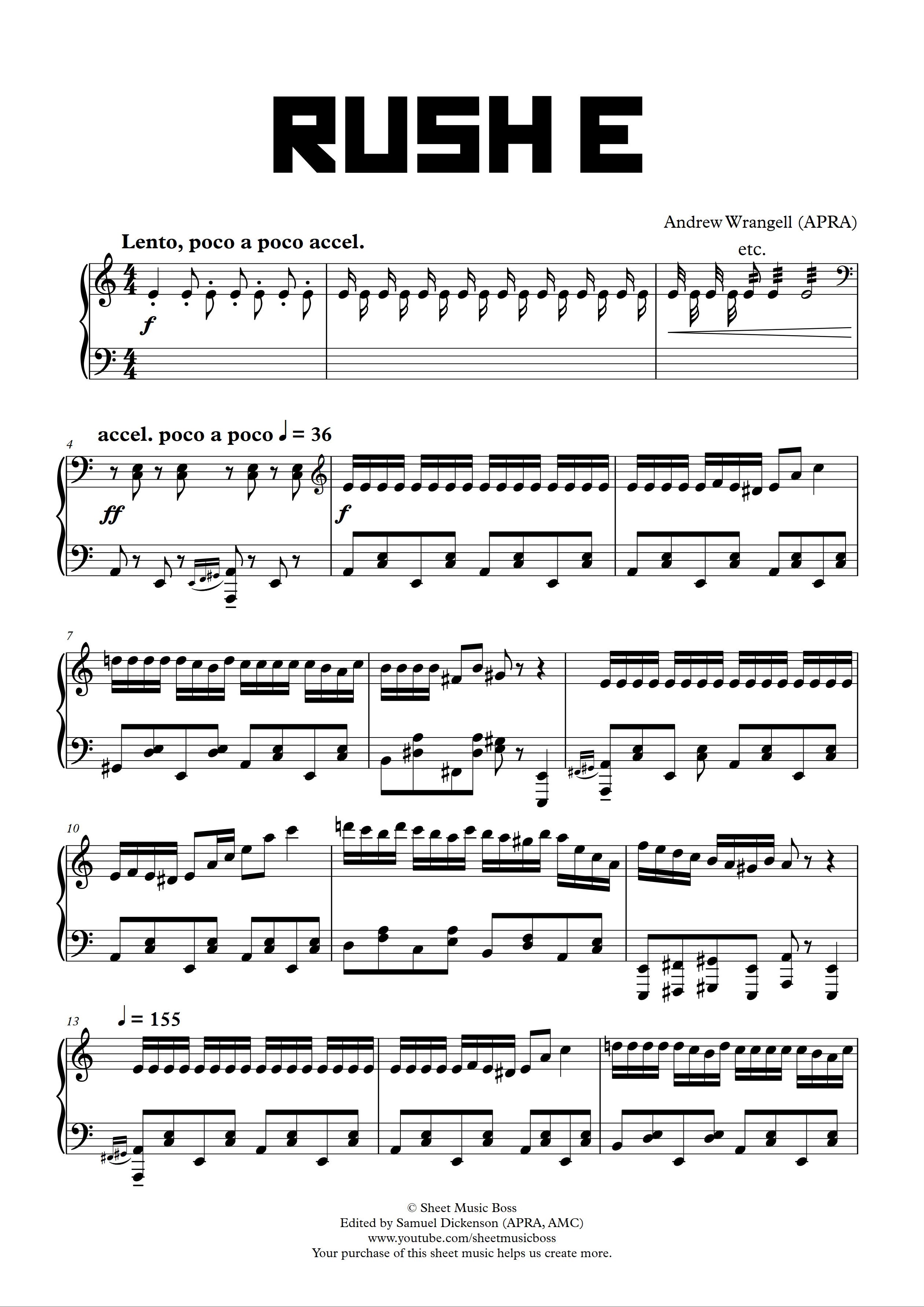 rush e sheet music