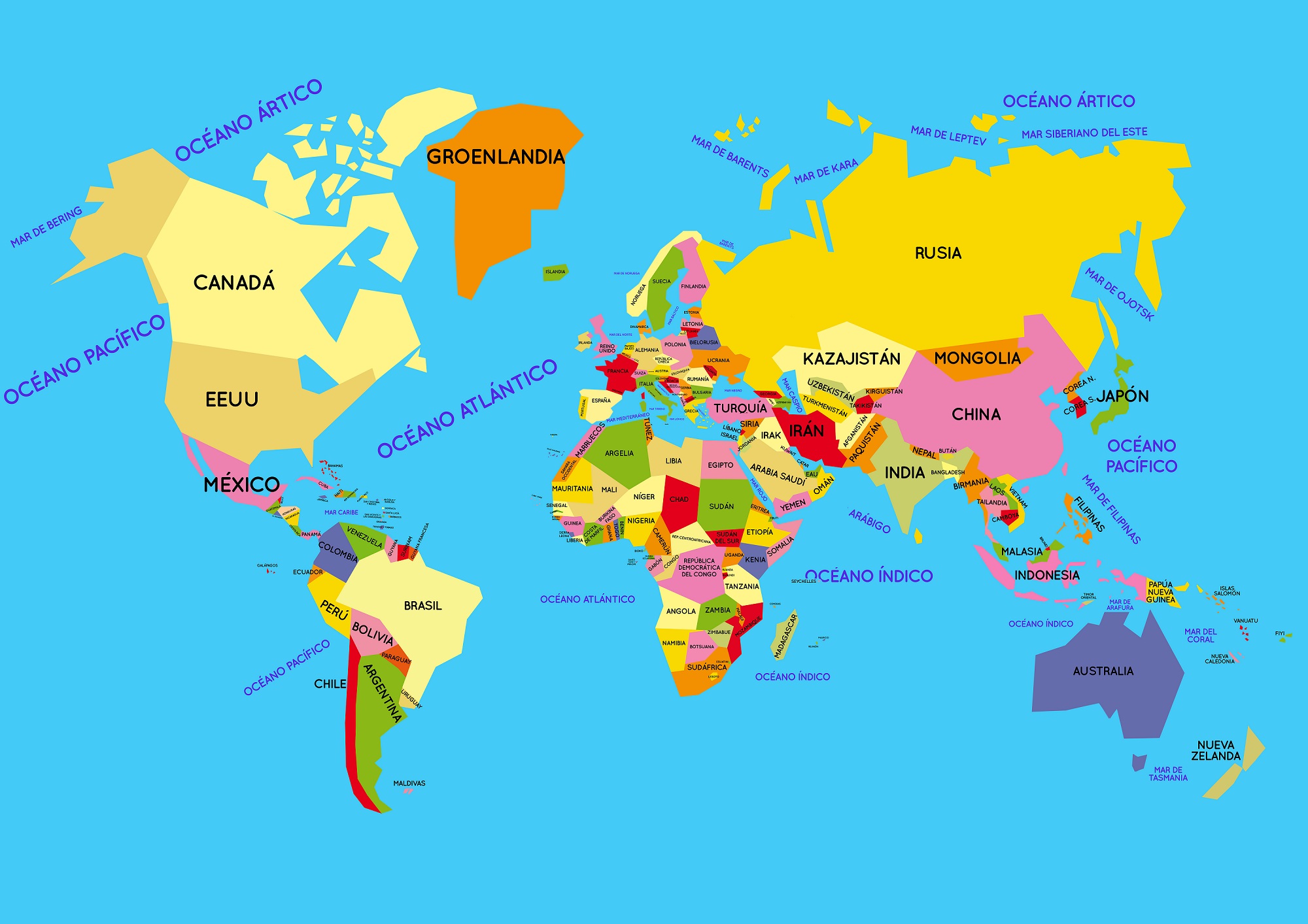 mapa planisferio con nombres