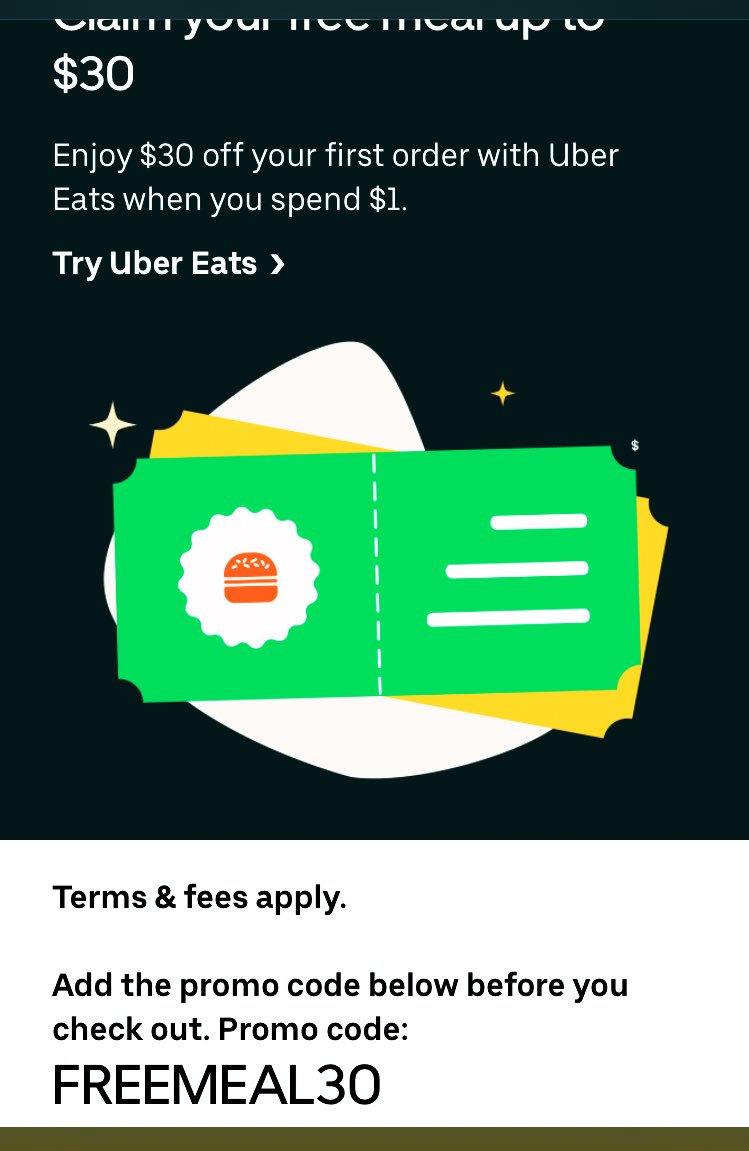 uber eats for free