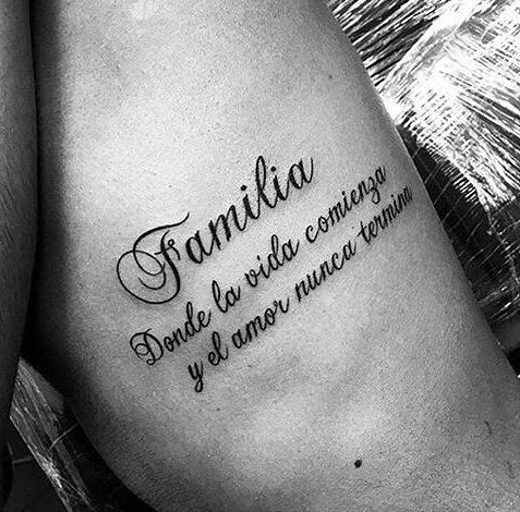 frase de familia tatuaje