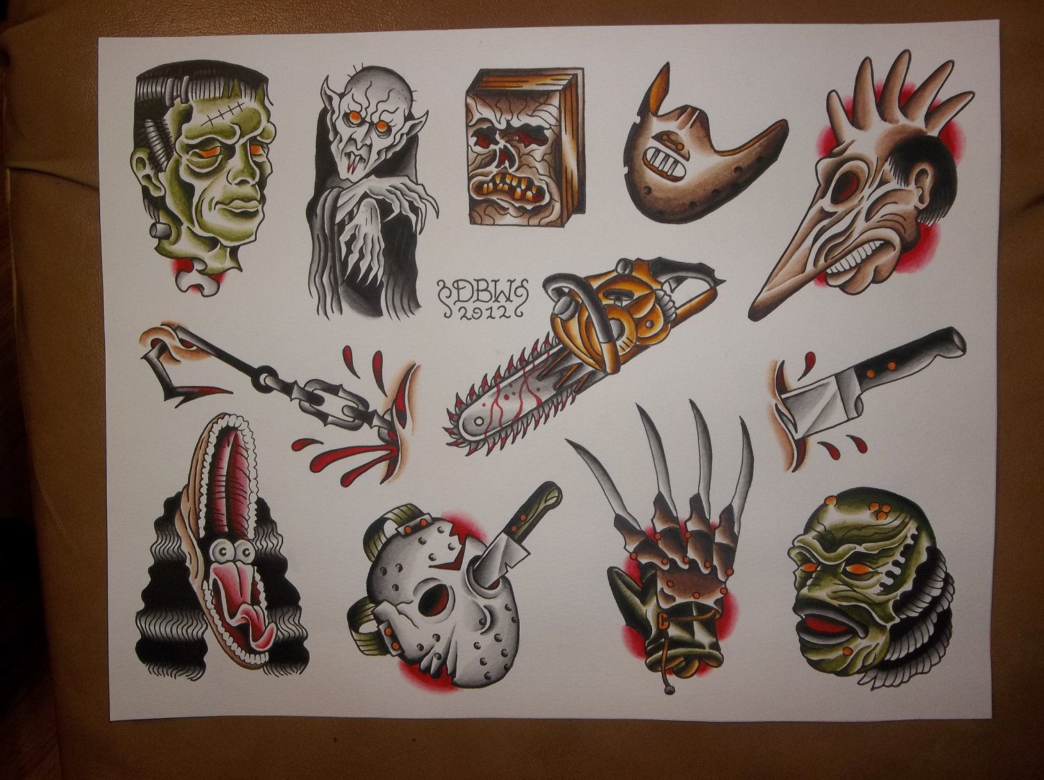 horror movie tattoo flash