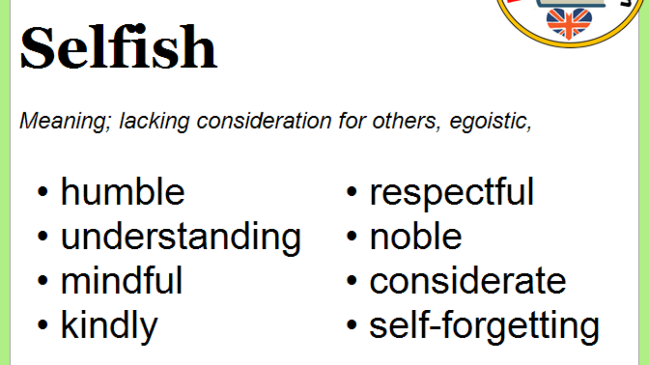 selfish antonym