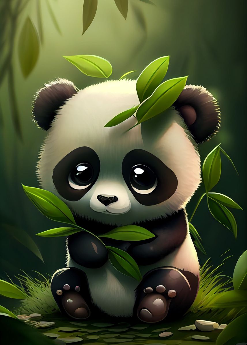 cute panda cartoon