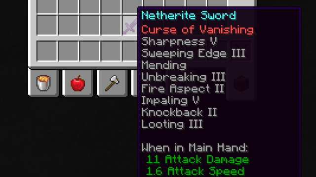 minecraft all sword enchantments