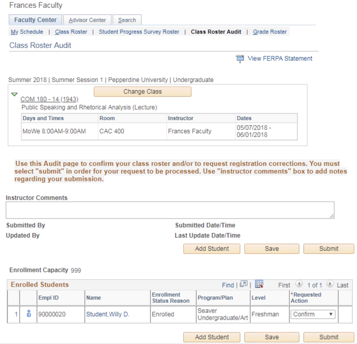 pepperdine schedule of classes