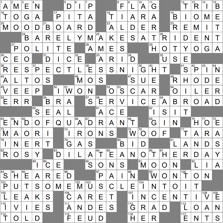 of long standing crossword clue