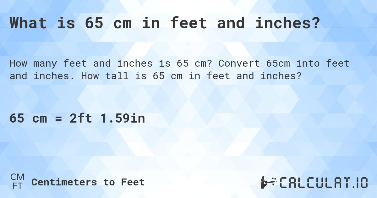 65 centimeters to inches