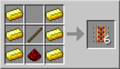 minecraft gold recipes