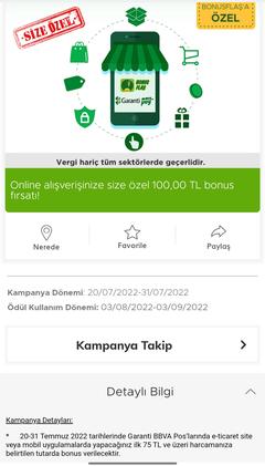 garanti 100 tl bonus