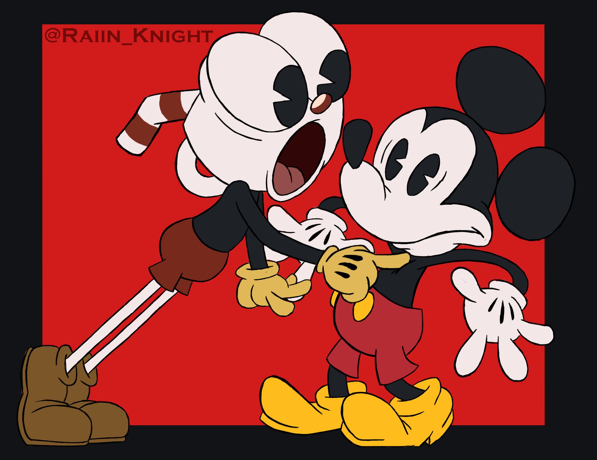 cuphead and mickey mouse