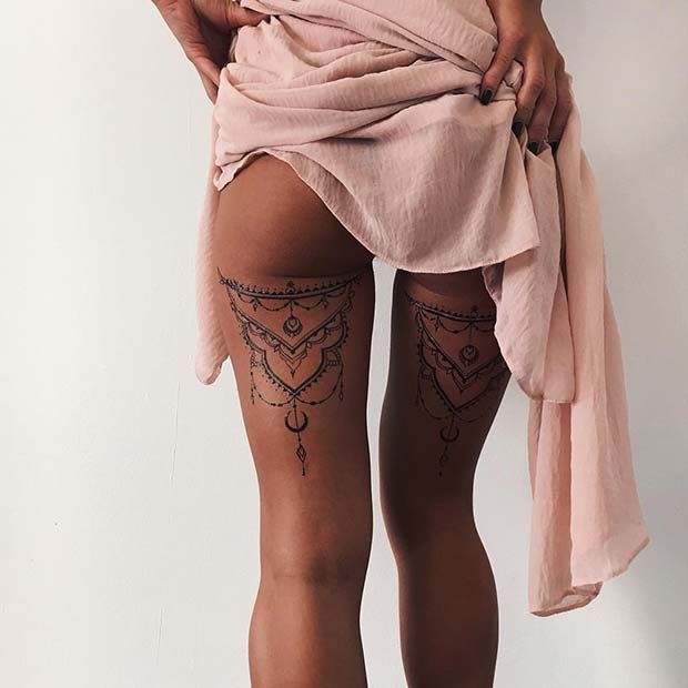 back thigh tattoos