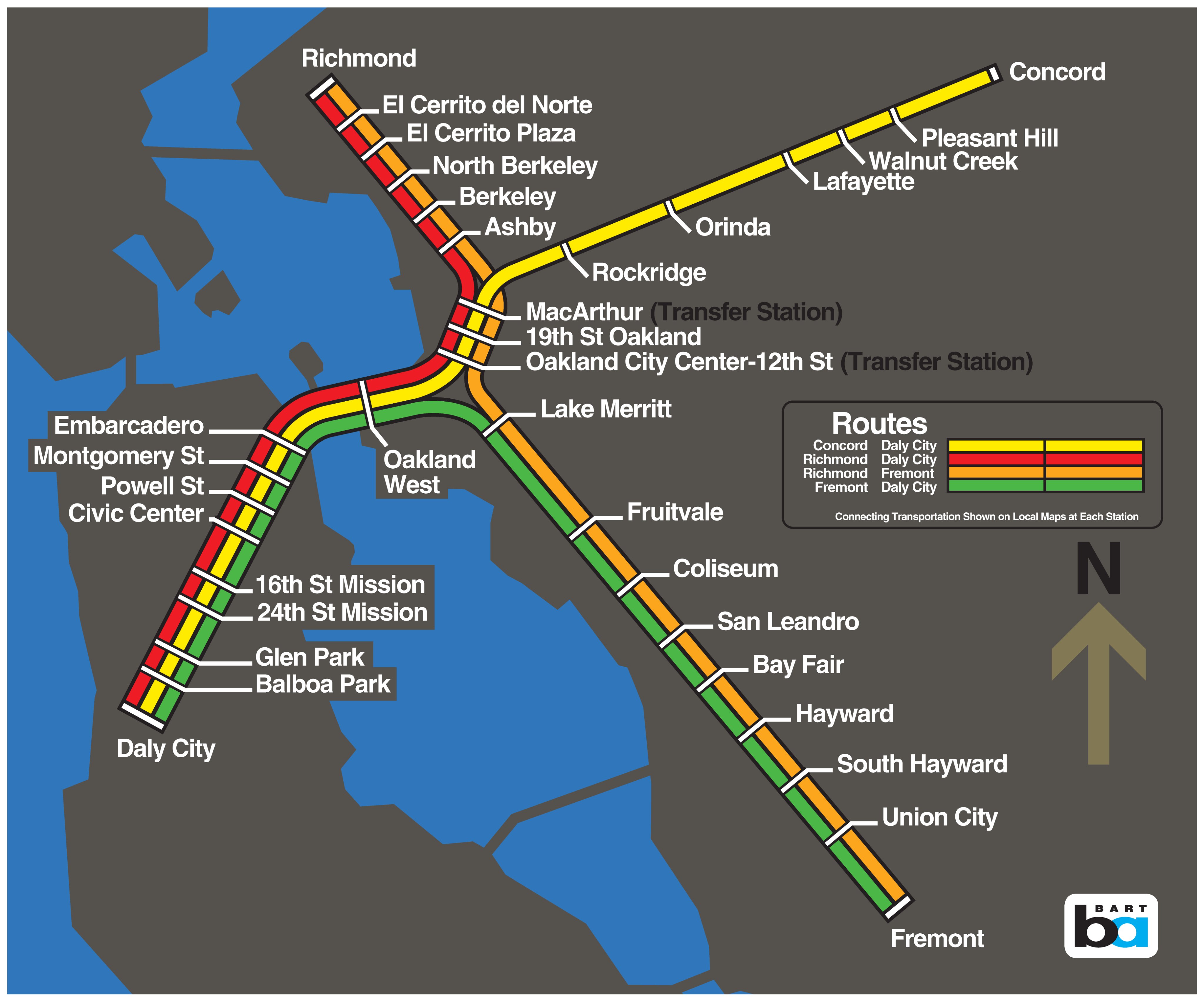 bart system san francisco map