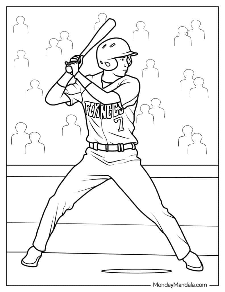 baseball coloring sheets