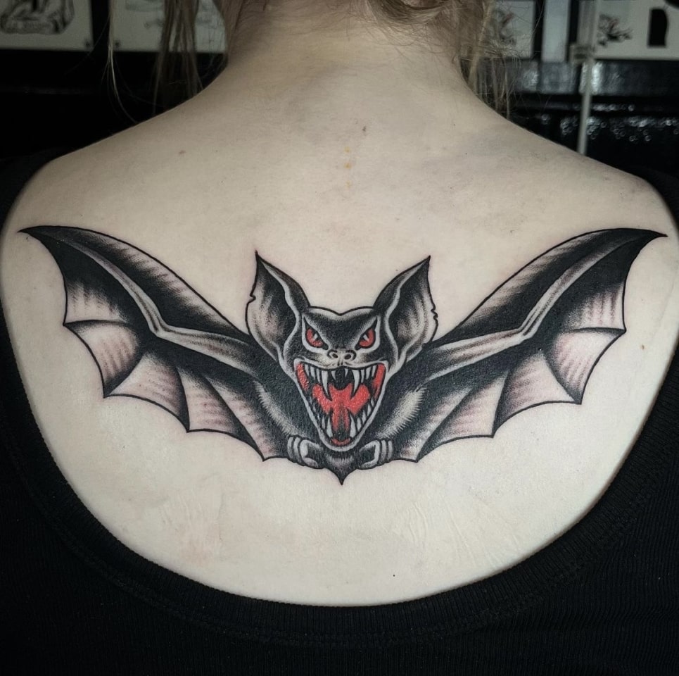 bat traditional tattoo