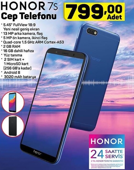 honor 7 s telefon özellikleri