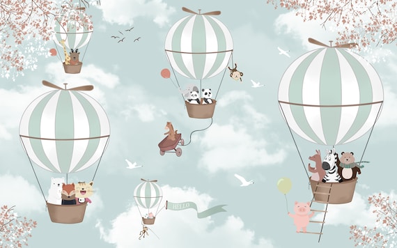 cute hot air balloon background